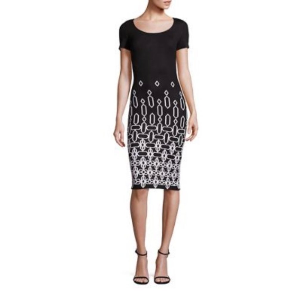 St. John Knit Jacquard Dress NWT Size 2 MSRP $995